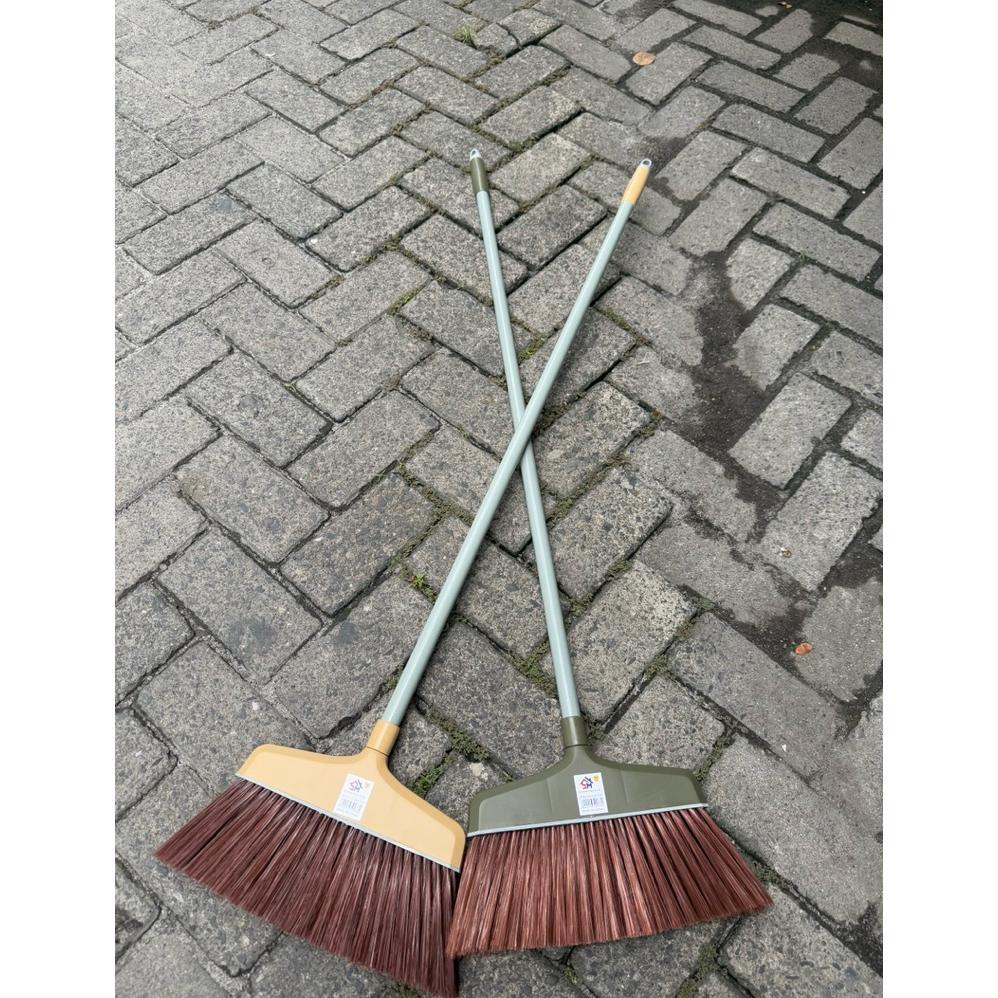 HOT DEALS Sinar Sapu Lantai Plastik 1318 Bulu Lembut Anti Keriting Gagang Padat Ringan Kokoh Tahan L