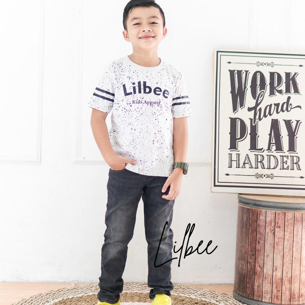 new product lilbee celana jeans levis panjang soft denim anak laki laki hitam stretch keren cd 003