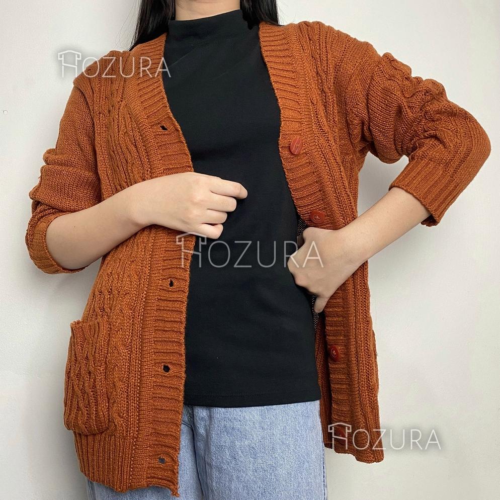 BESTPROMO HOZURA - CARDIGAN SWEATER RAJUT WANITA LANNA (BATTA) - CARDIGAN RAJUT JUMBO OVERSIZE TEBAL
