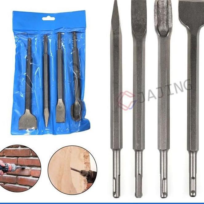 Mata Bor Pahat Beton SDS Set4 Pahat Flat Chisel Bobok Beton Tembok