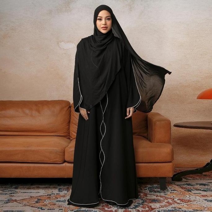 Lozy Hijab - Aisha Abaya (Abaya Dress Haji dan Umrah) Katun Muslim Gamis Wanita Outer KUN