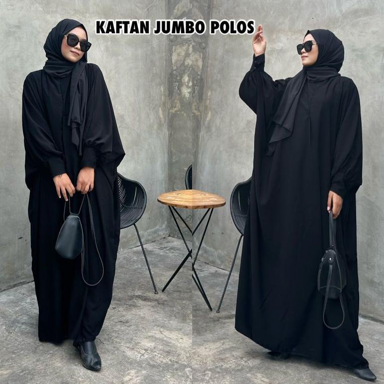 Berkualitas Abaya Kaftan Hitam Turkey Gamis Arab Saudi Dubai Kaftan Jumbo
