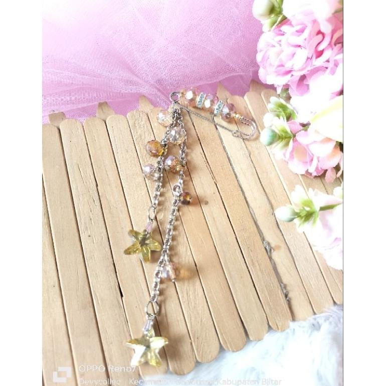 Terbaru Peniti India /Peniti Besar /Bros Peniti Besar Juntai Kristal Swarozky