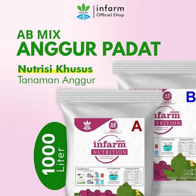 Promo INFARM - Pupuk AB Mix Hidroponik Besar Anggur Pupuk Hidroponik untuk 1000 Liter Pupuk AB Mix A