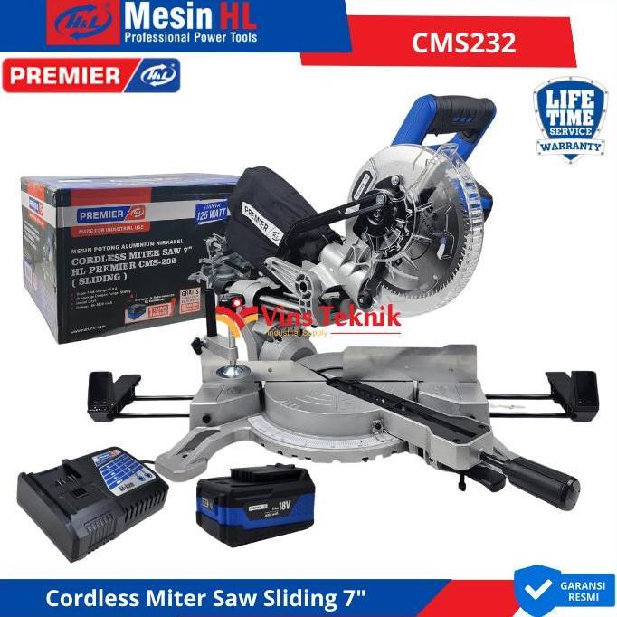 Terlaris H&L Hl Cms-232 Cordless Brushless Miter Saw 18V Miter Saw 7" Hl Premier Cms232