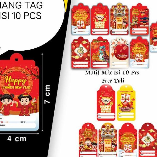 *****] Hang Tag Imlek 2022 Hang Tag Chinese New Year - Isi 10 Pcs (Mix Motif)