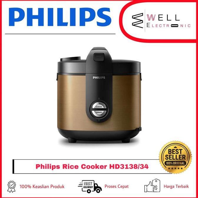 Allthebest- RICE COOKER PHILIPS HD3138 Premium Plus Rice Cooker - HD 3138 Garansi