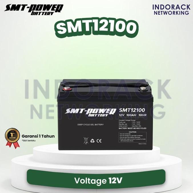 SAMOTO Battery 12V 100AH Baterai Aki Kering UPS SMT POWER SMT12100