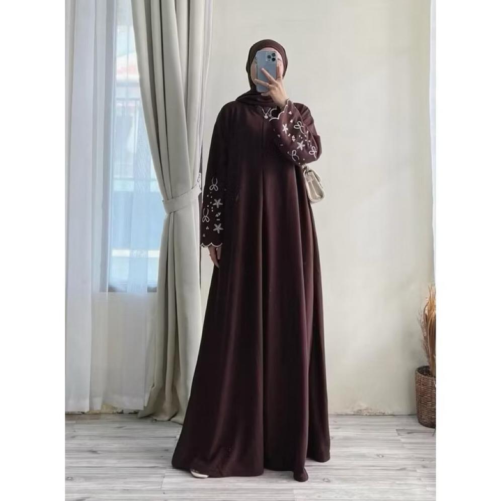 Gratong Azna Abaya Dress Bordir Maxy Cringkel Airflow