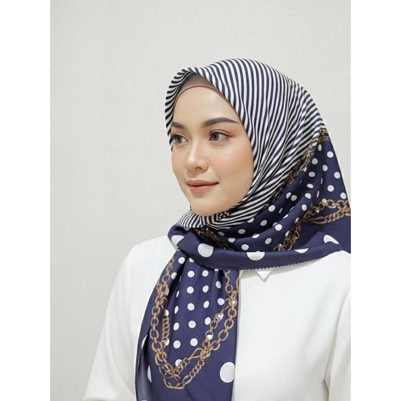 Hijab Segiempat Voal Premium Motif Polka Baru