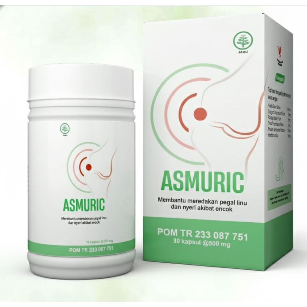 ASMURIC herbal obat nyeri sendi asam urat dan encok Asmuric 100% 30 kapsul