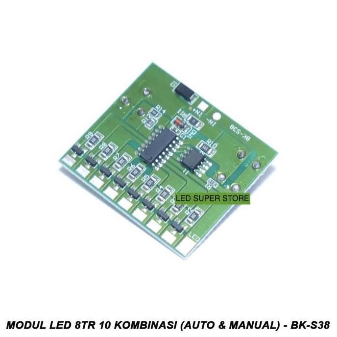 Modul LED Running S38 8 Jalur 8TR 10 Mode Kedip dengan Memory | BK-S38