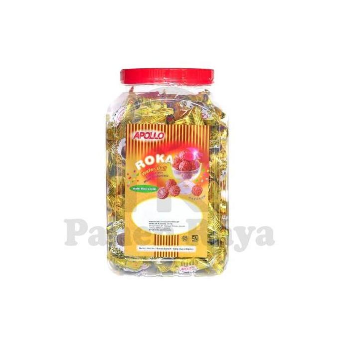 Roka Apollo Coklat Wafer Ball isi 80 Pack Kemasan Toples