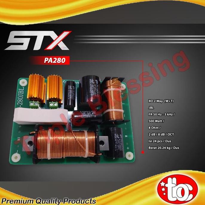 NEW Crossover Pasif 2 way Woofer Tweeter 500 watt - STX PA280