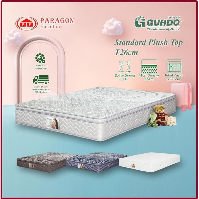 VIRALL GUHDO SPRING BED  KASUR STANDARD PLUSH TOP 90 100 120 140 160 180 200X200 T 26 CM - GUHDO SPR