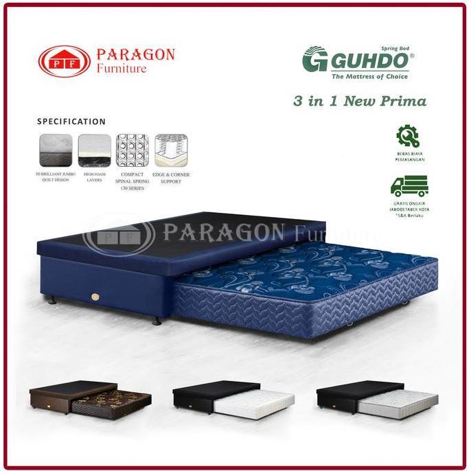 FYP GUHDO SPRING BED RANJANG TENGAH + SORONG 3IN1 NEW PRIMA 90 100 120 140 160 180X200 TANPA KASUR &