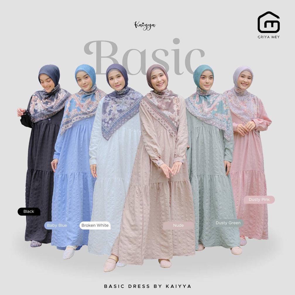 Kaiyya Basic Dress Gamis Menyusui Bahan Crinkle Cinderella Griya_Mey
