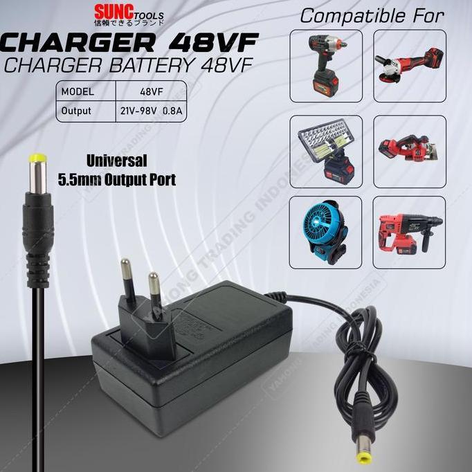 PHIMO Adaptor Charger Untuk Mesin Impact Gerinda Bor Baterai JLD Tool