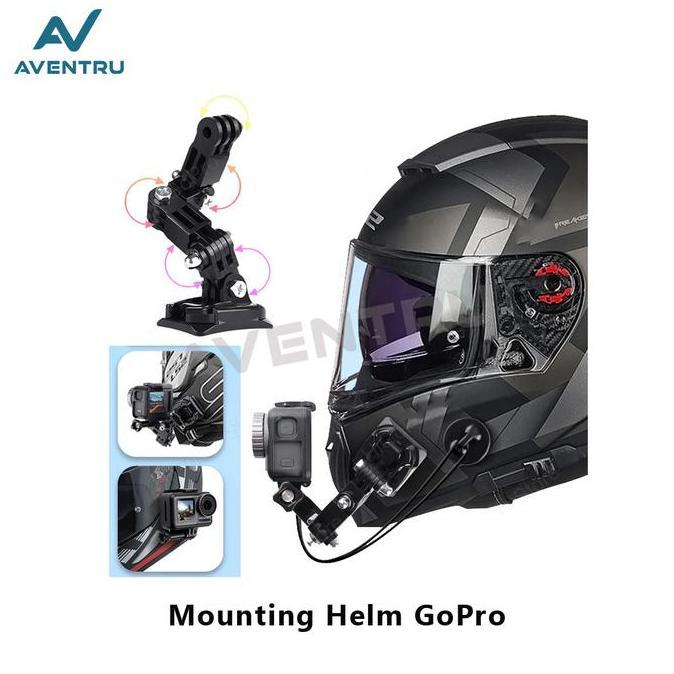 THUNDEX Helmet Front Chin Vlog Clamp Mounting Mount Helm GoPro Camera Motor