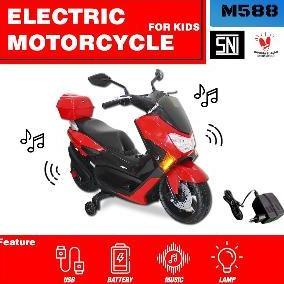 EXSAMOO Mainan Motor listrik anak Cowok aki NMAX PMB RAID M588 3 4 5 6 tahun