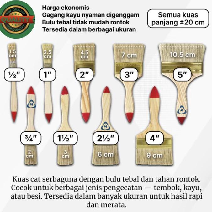 PHIMO TERMURAH Koas Cat Kuas Cat Kayu Tembok Dinding Serbaguna IZUMO 8633 Ukuran 1" 1,5" 2" 2,5" 3" 