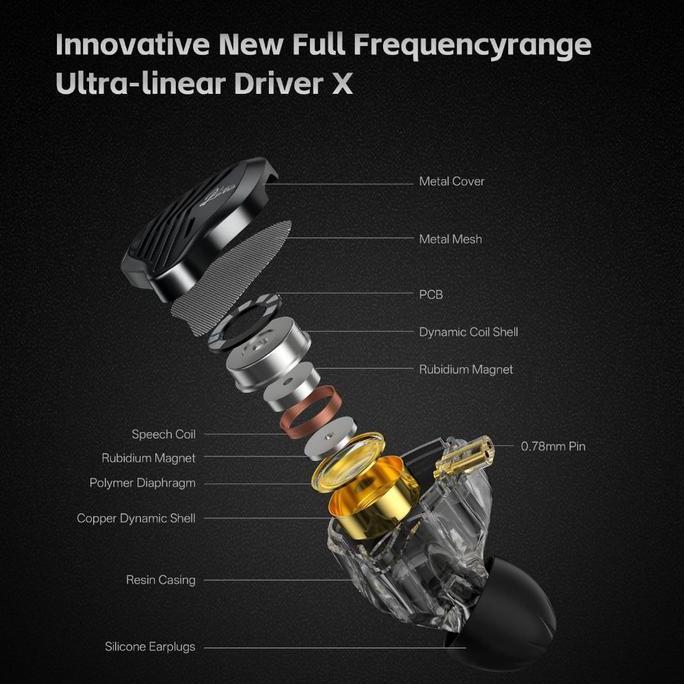 Gk-Kunten Gk Kunten Earphone Ultra Wide Frequency Dynamic Driver Hifi Iem Earphone