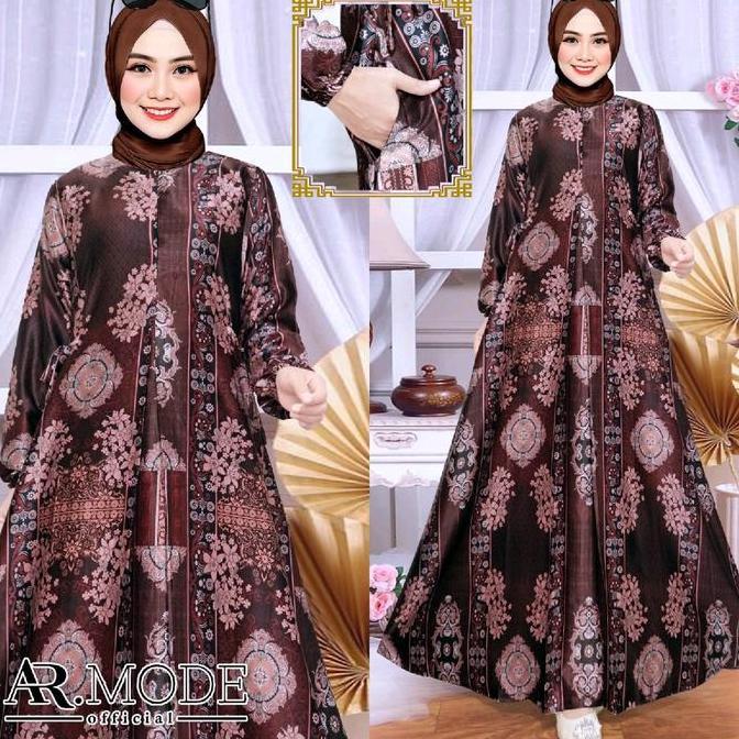 Gamis Batik Silky Terbaru Ukuran Dress Maxi - Wanita Muslim HS