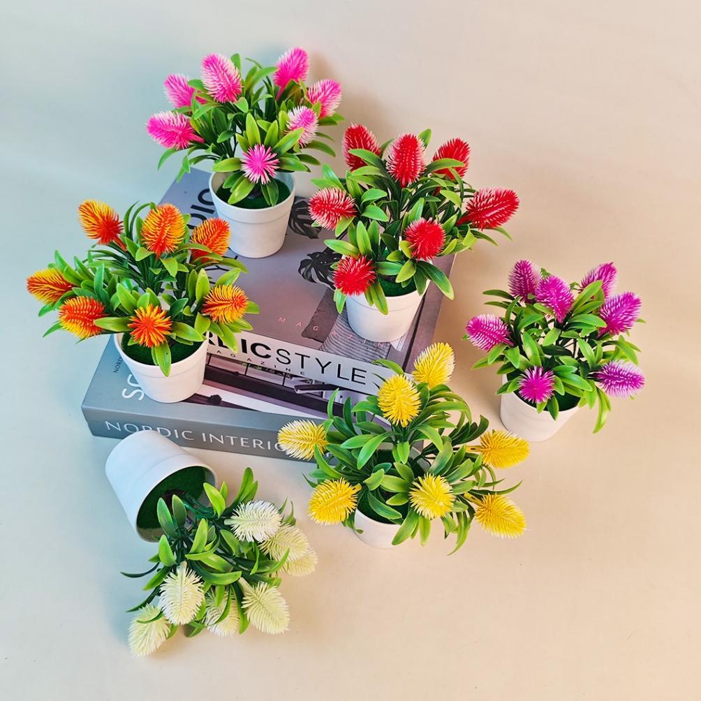 New Bunga Hias Mini Pot Dekorasi Rumah Artificial Flowers Bunga Kecil Hiasan Meja Plastik Palsu Pbp5