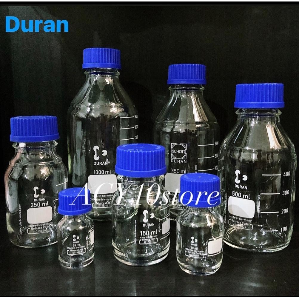 Ready Duran Laboratorium Botol, Kaca Borosilicate Jernih