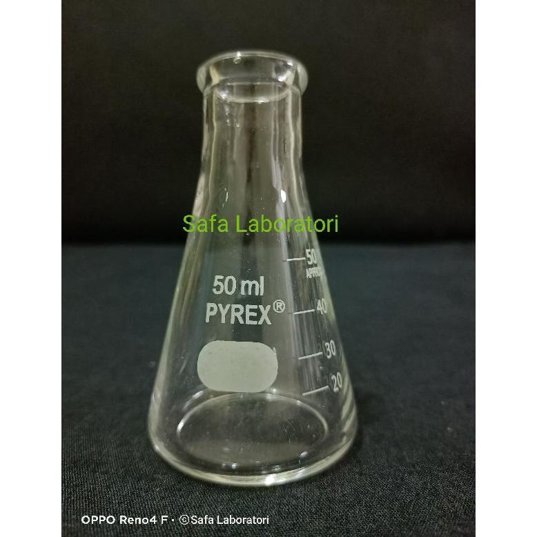 Ready Erlenmeyer Flask / Labu Erlenmeyer 50 ml Pyrex / Erlenmeyer Glass