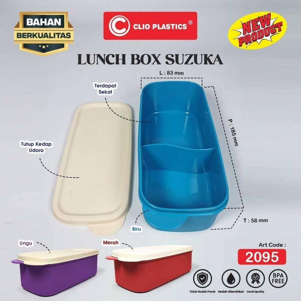 bestpromo paket 1-3 lunch box suzuka 2 sekat clio plastik tempat makan kotak bekel saouvenir ulang t