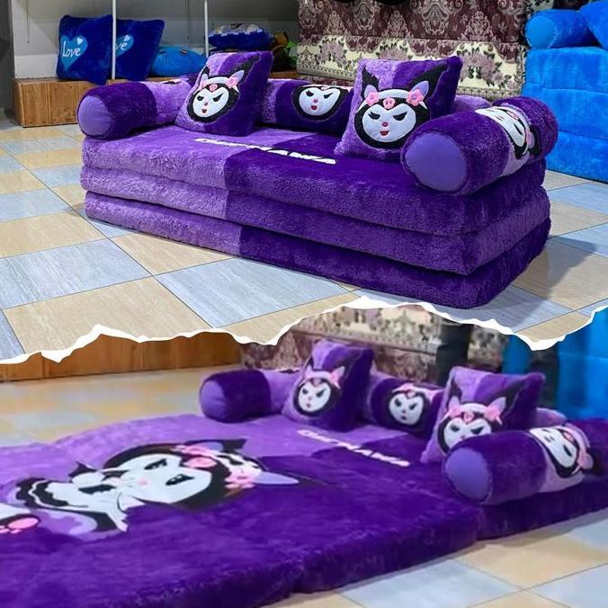 Terlaris Khusus Luar Jawa Sofabed Karakter Bulu Rasfur 150*200*10 Kasur Sofa Lipat Bisa Jadi Kursi A