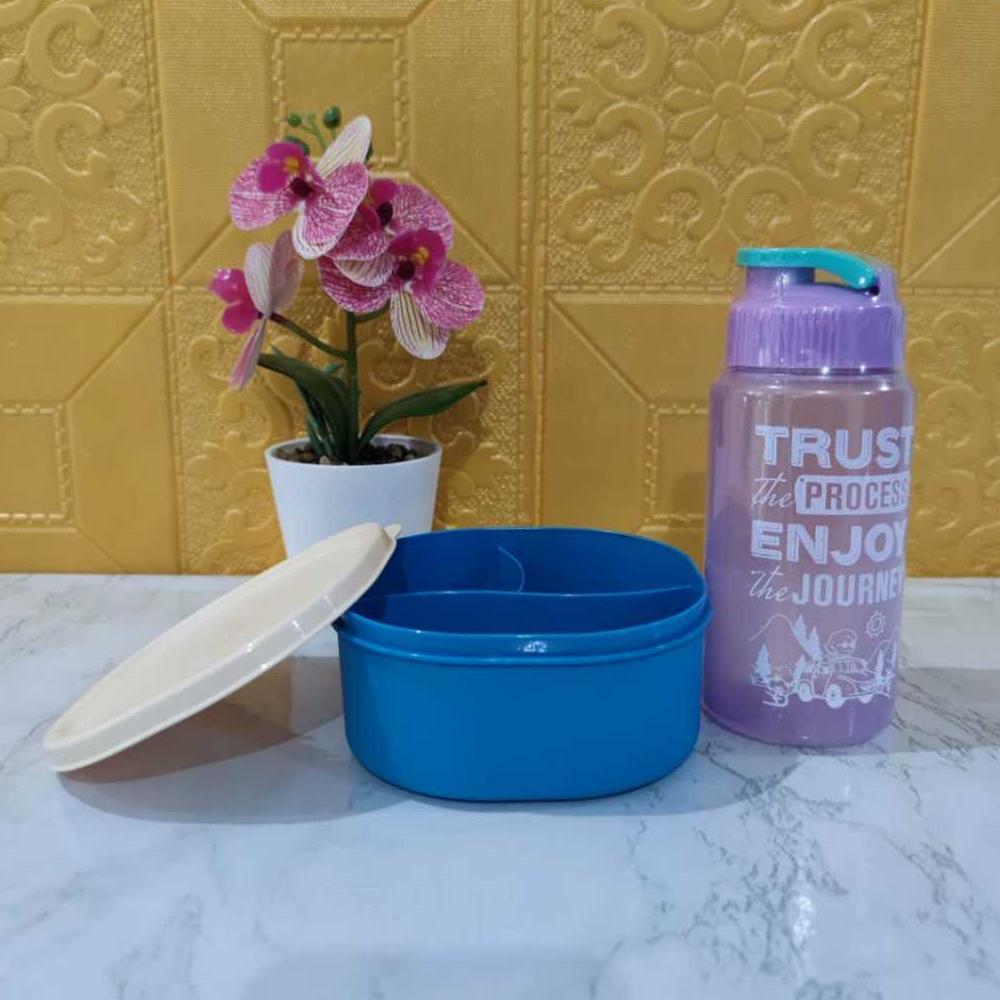 New Kotak Makan Mini Kecil Anak 500 Ml Lunch Box Wadah Bekal Cemilan Snack Bayi Lucu Tepak+Botol Min