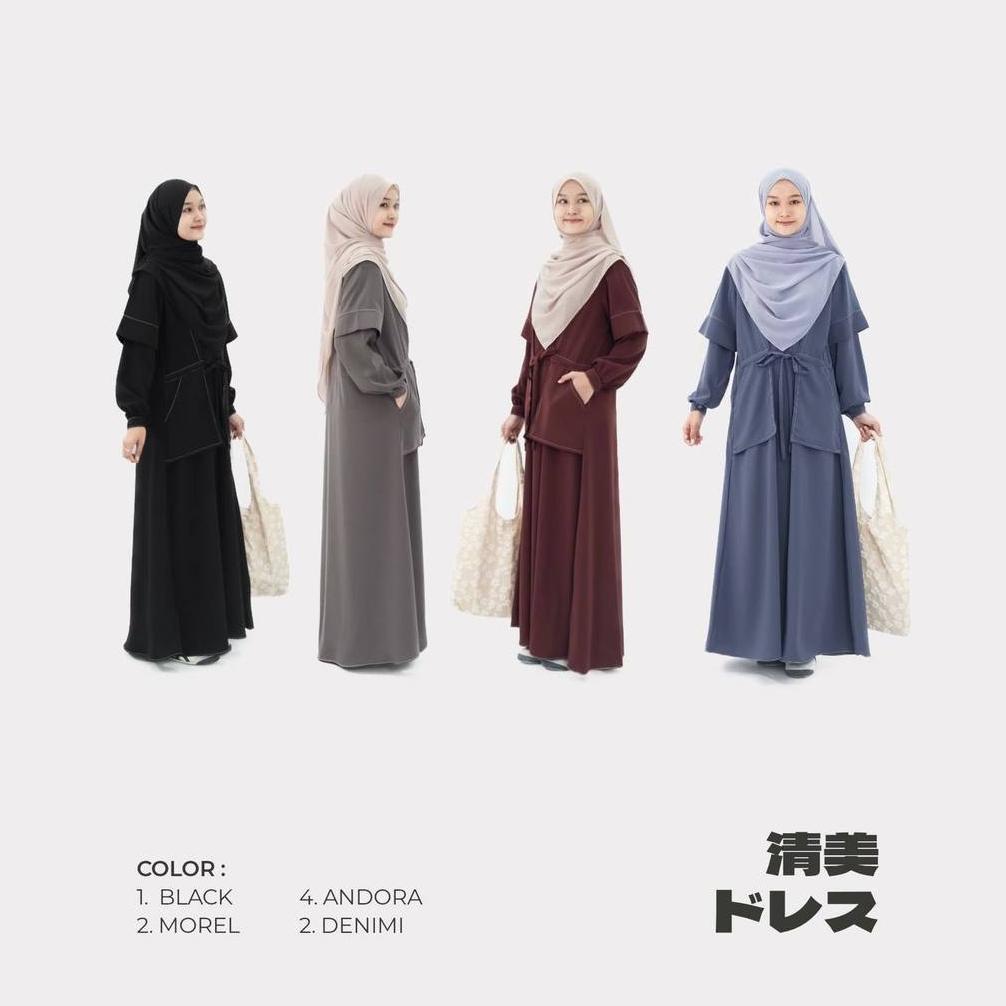 RECOMMENDED MININOS KIYOMI DRESS | GAMIS POCKET DAILY SERUT WANITA MUSLIMAH