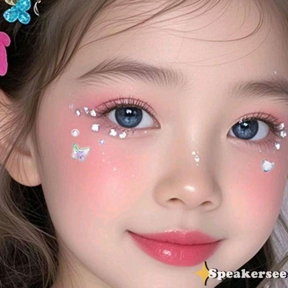 Afnansa Stiker Wajah Berlian DIY Stiker Wajah Pesta Topeng Stiker Wajah Manikur Stiker Permata