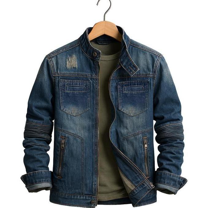 Jaket Jeans Biker Denim Pria Wanita Blazer Keren Distro
