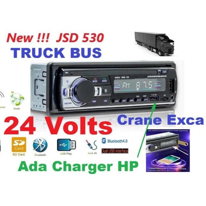 Tape Mobil truk 24 Volt Bluetooth USB MP3 FM Radio JSD-520 24 Volt
