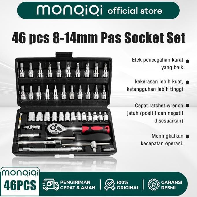 KIAMU Kunci Sok Set 46 Pcs / Kunci Set Lengkap / Tool Kit Set / Kunci Sok