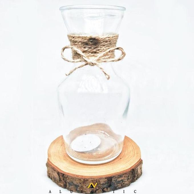 VAS BUNGA KACA BENING TALI RAMI AESTHETIC |  POT BUNGA | VAS RUSTIC