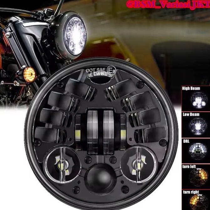 LAMPU PROJECTOR 7 INCH & 5 75 INC DYMAKER ORI DOT SAE 16 ORIGINAL ORI DUS HITAM VIXION OLD BIRU CB G