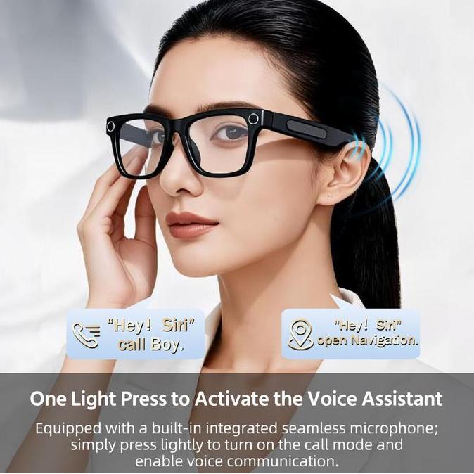 KIAMU AG01 Kacamata Pintar AI Bluetooth 5.4 Kamera Video Smart Glasses Bluetooth Kacamata Kamera