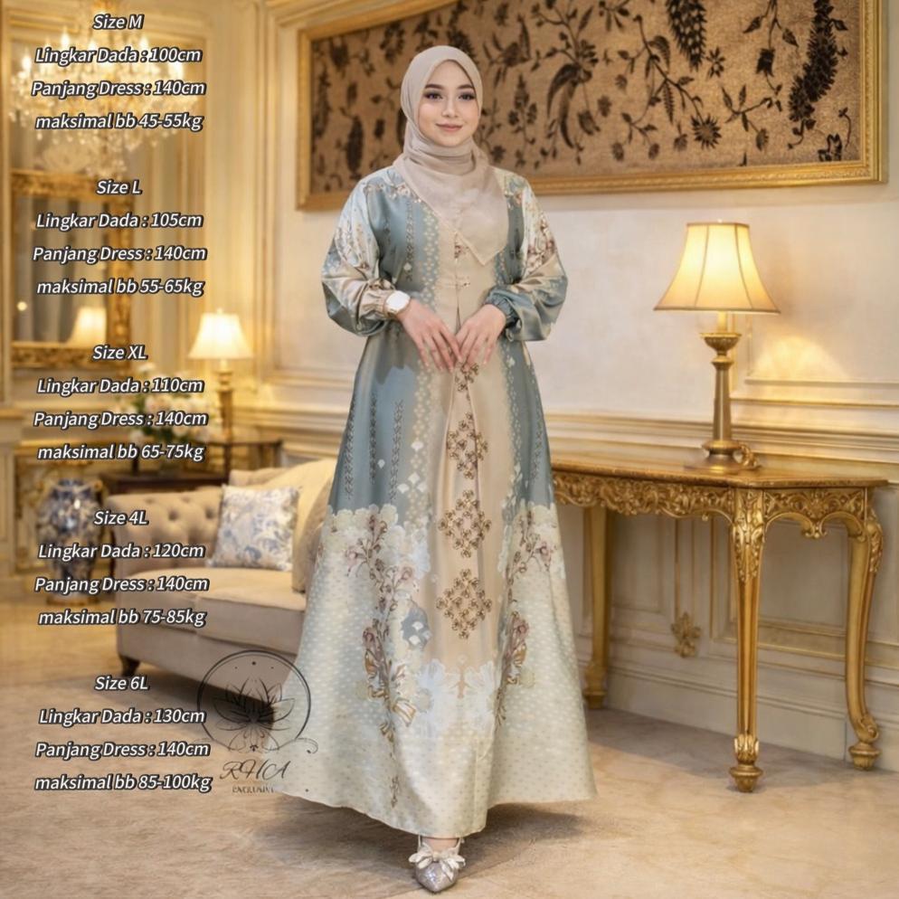 Original Gamis Wanita Silk Premium Adem Jatuh | Gamis Muslimah Elegan Ld Jumbo 130