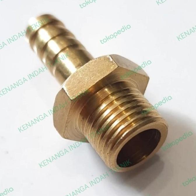 Nepel Selang Kuningan 1/4" x 3/8" / Hose Nepel Drat Luar