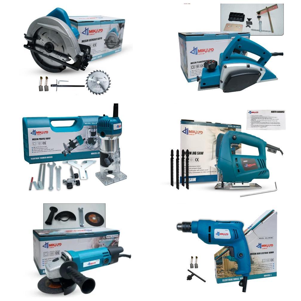 BEST SELLER BISA COD [6 ITEM] PAKET TUKANG KAYU LENGKAP MESIN PLANER/SERUT + MESIN GERINDA TANGAN/LI