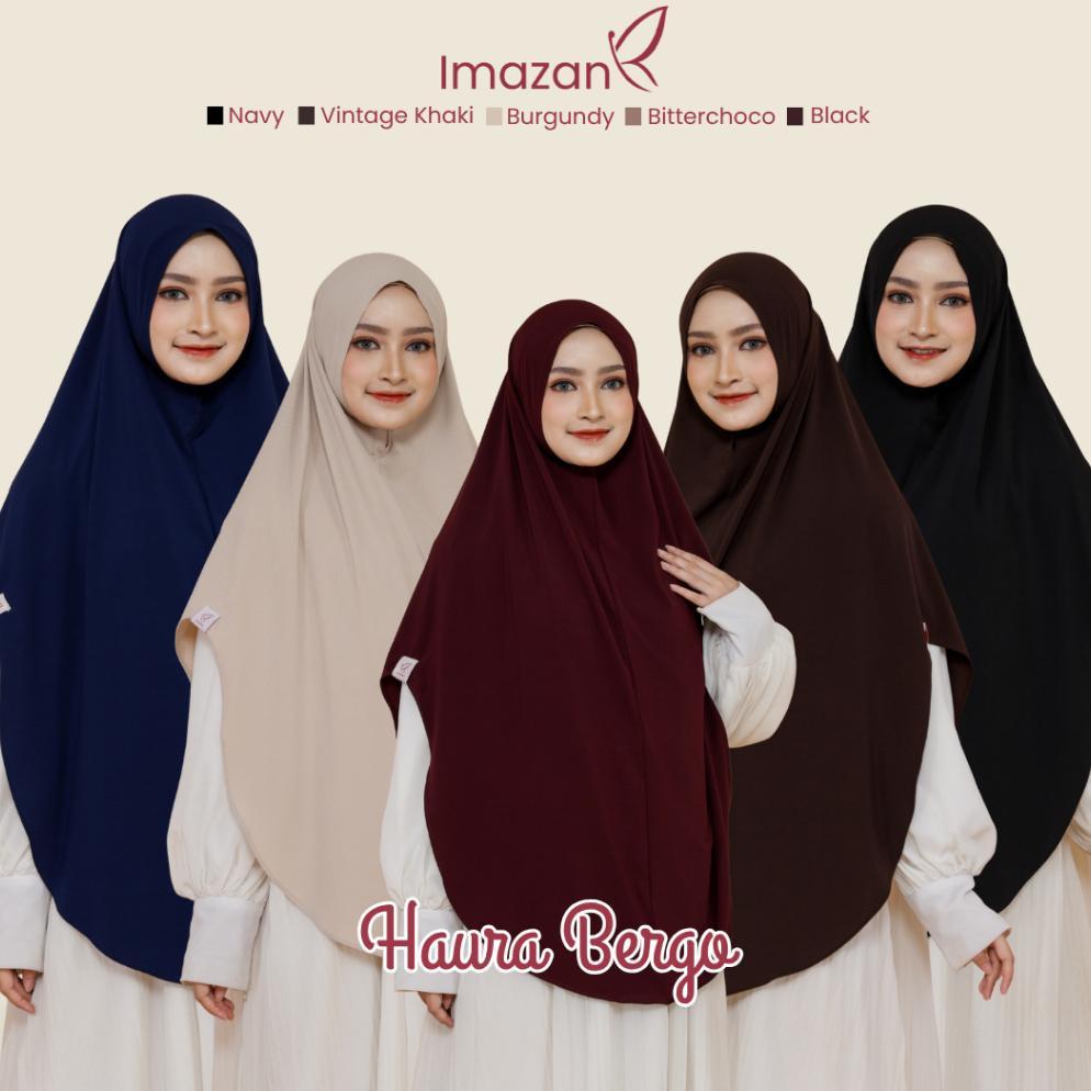 Terlaris Imazan Hijab Bergo Jersey Korea Non Pet Khimar Syari Haura Series Jilbab Instan Syari Ukura