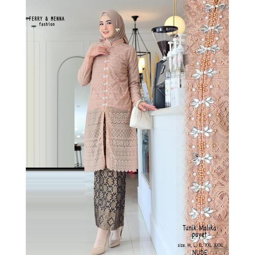 DR158 >> kebaya Songket payet malika 2024 baju kurung tradisinal kain songket kebaya modern rok span