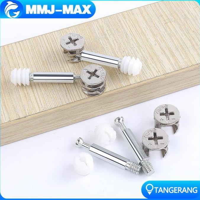 WACAMEY 20 pcs/set Minifix Baut Knock Down Skrup/Minifix Baut Knock Down Skrup