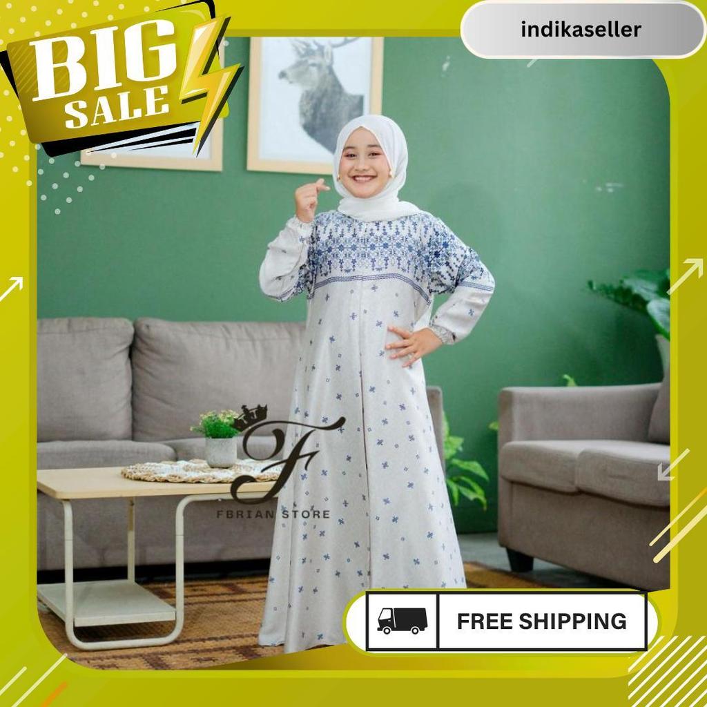 Cod Baju Gamis Anak Perempuan Motif Armani Silk Premium Elegan Terbaru Seragaman Couple Keluarga Ter