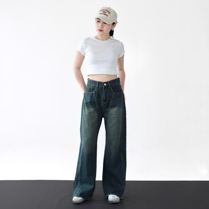 DS16 - NEW 346 jeans | Celana Panjang Jeans Highwaist jeans Straight jeans wanita Soft Panjang Jeans