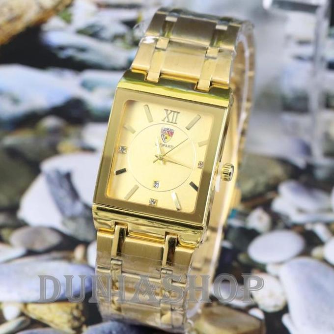 DB78 >> [ Real Pict } Jam Tangan Wanita Leopard 8022G Anti Air